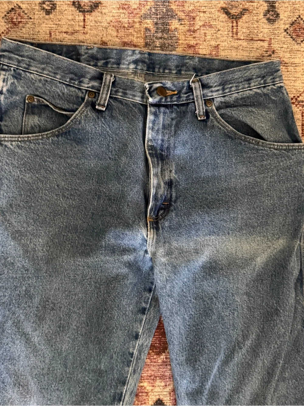 Vintage Distressed Wrangler Straight Leg Jeans 34 X 34 Regular Fit